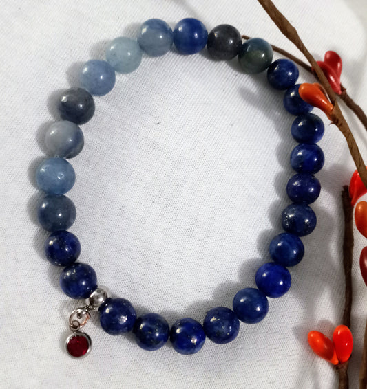 Ladies Bracelet W/January Birthstone Charm