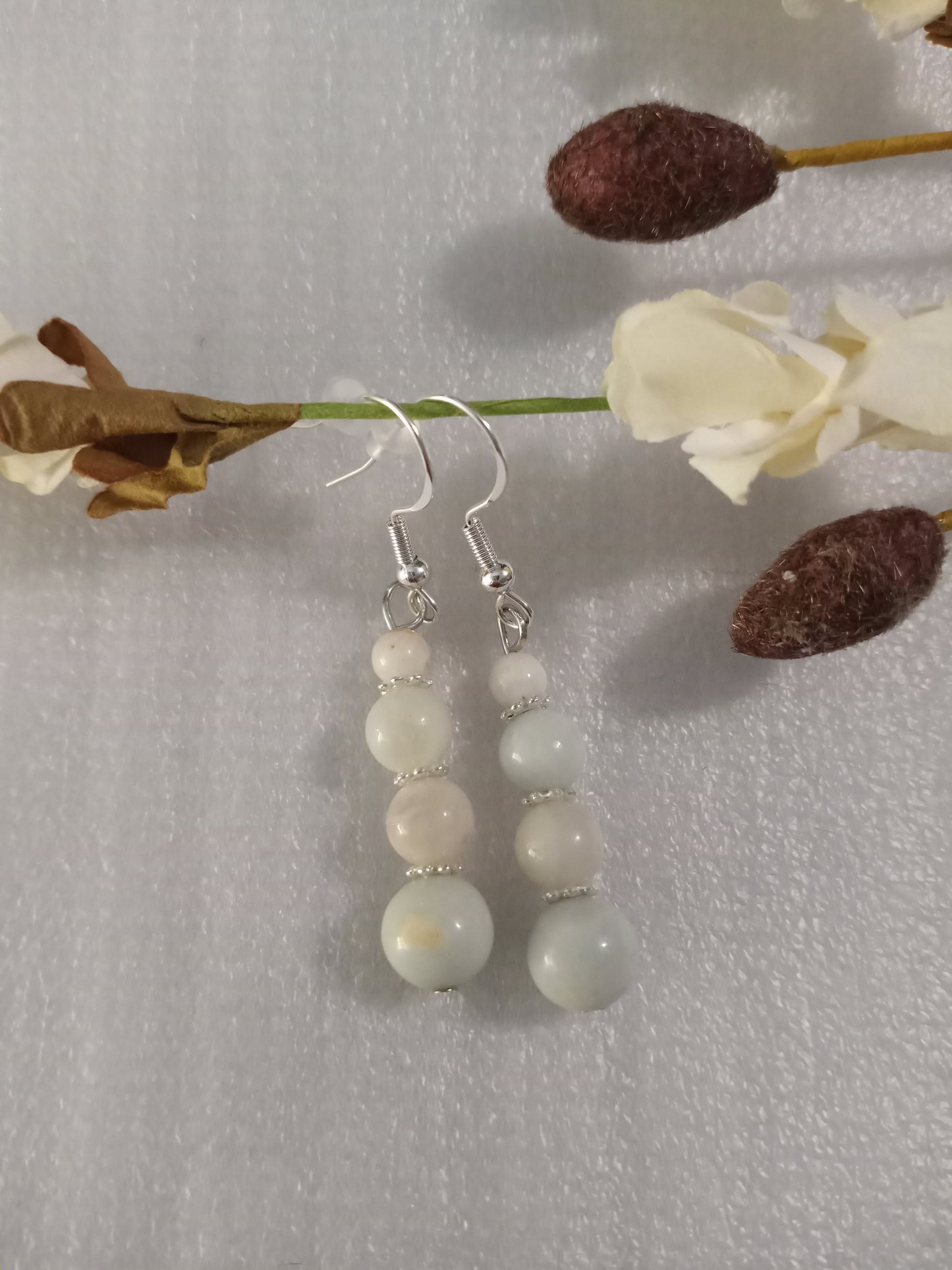 Natural Amazonite drop earrings