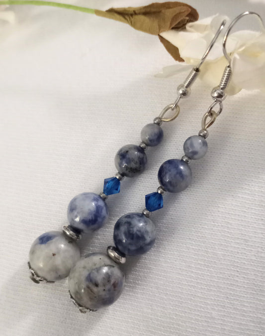 Natural Sodalite Drop Earrings